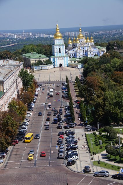 Вид на Михайловский собор с колокольни, Киев